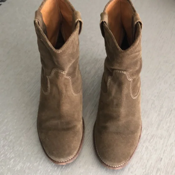 Isabel Marant Olive Suede Ankle Boots size 7